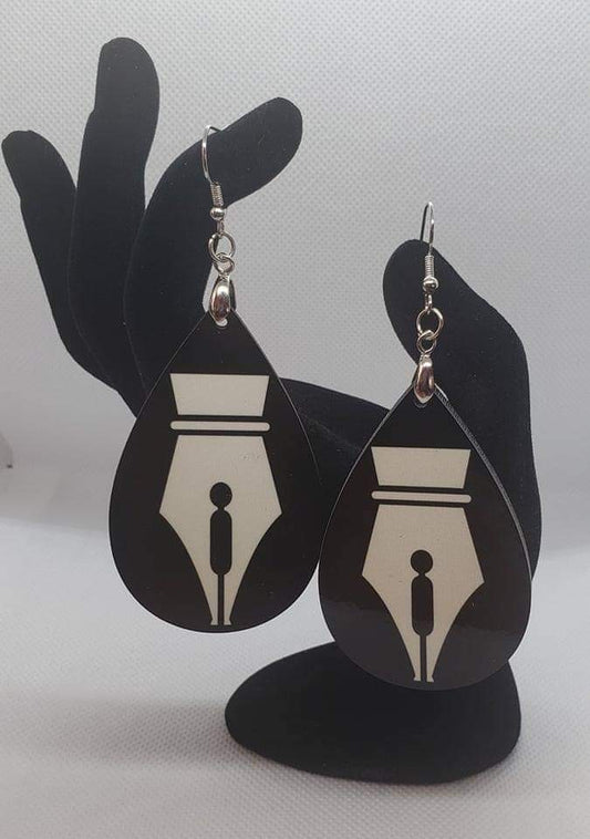 Hello Black Earrings