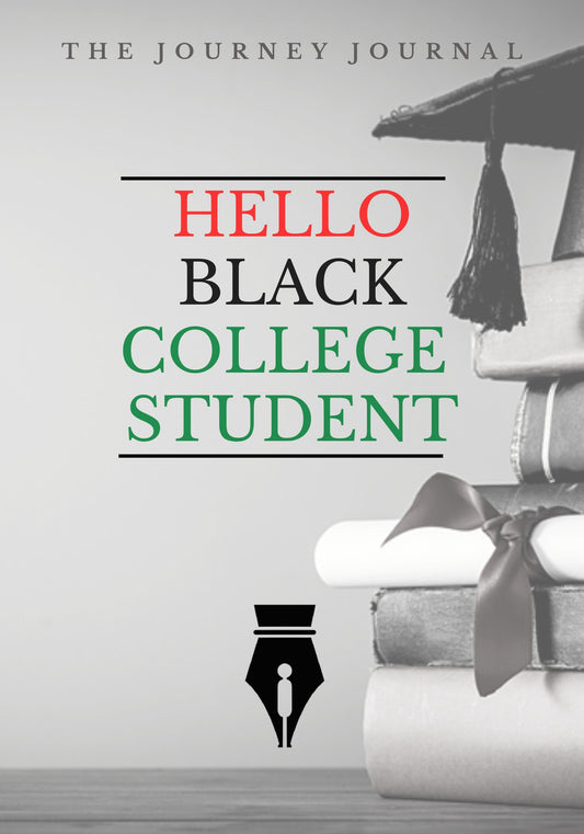Hello Black College Student journal cover